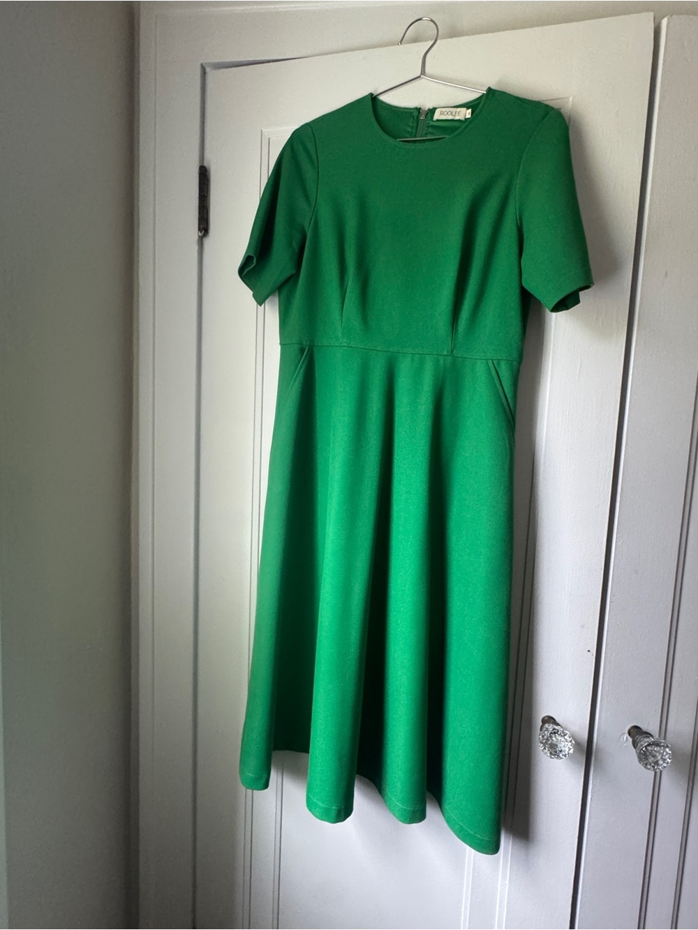 Roolee Emerald Green Midi Fit-and-Flare Dress